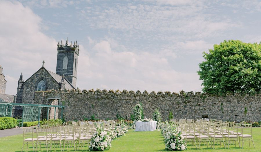 Glenlo Abbey Outdoor Wedding Ceremony