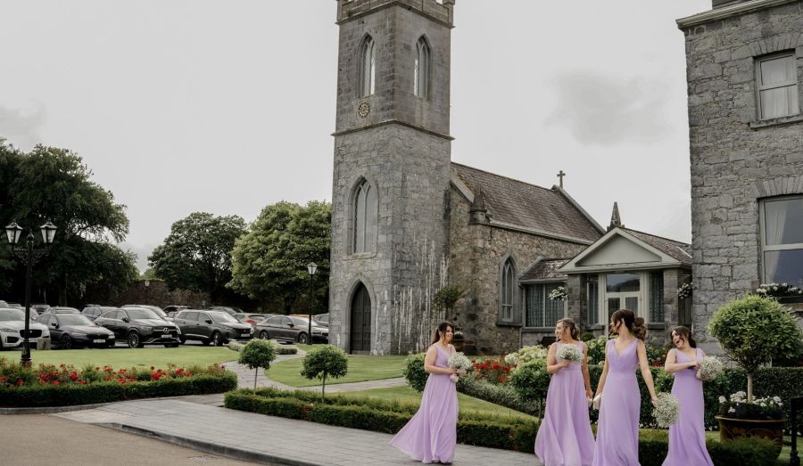 Bridesmaids Outside the Abbey