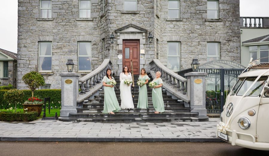 Bridal Party Outside Glenlo Abbey