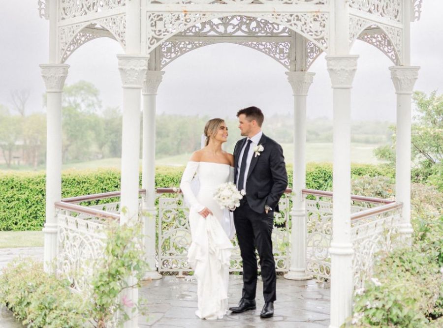 Bride & Groom in the Gazebo